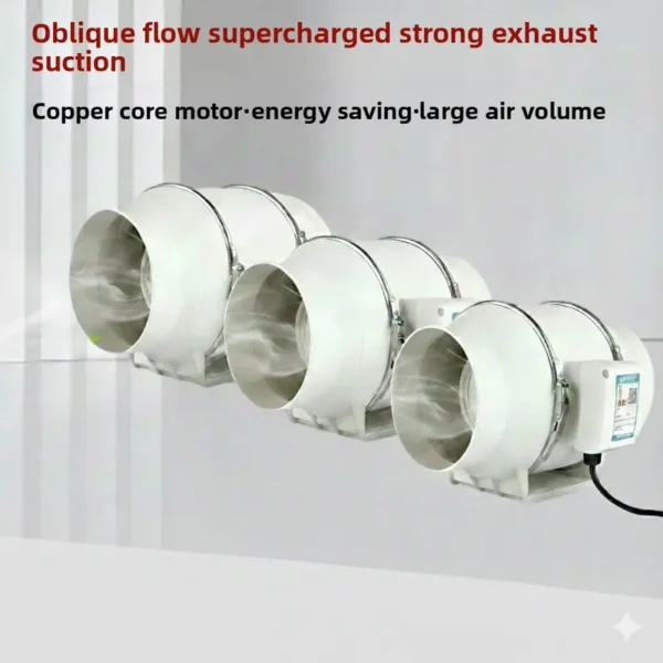 Mixed Flow Duct Fan, Inline, HVAC, 110V/220V - view 2