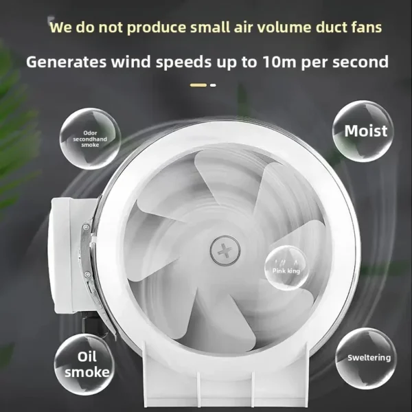 Mixed Flow Duct Fan, Inline, HVAC, 110V/220V - view 5
