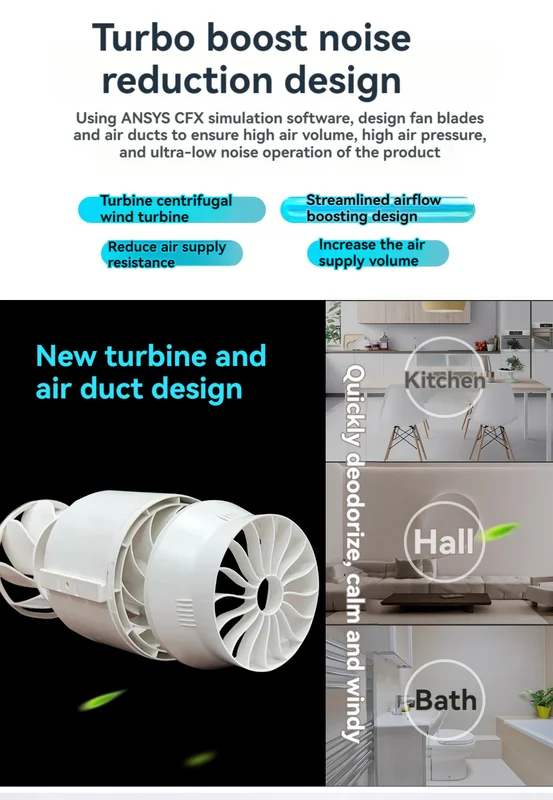 Mixed Flow Fan, 220/110V, Inline - view 4