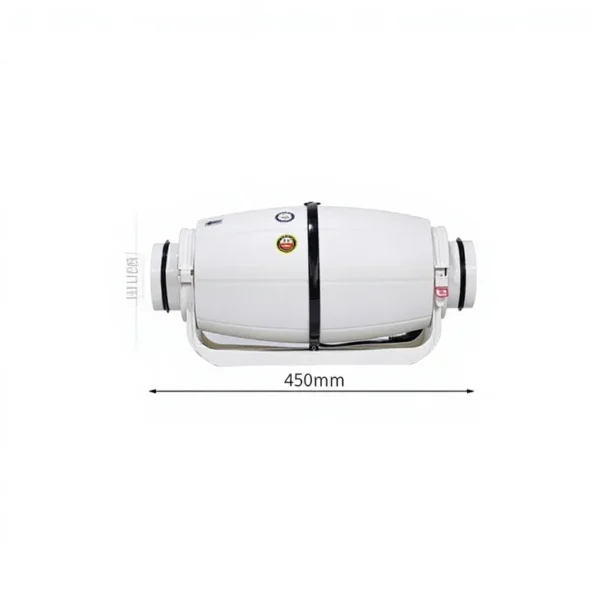 Mixed-flow High-power Duct Fan, 4-Inch