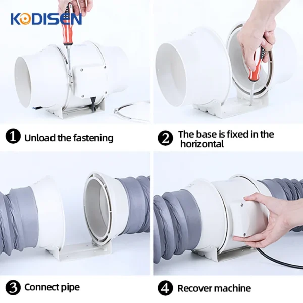 Mixed Flow Inline Fan, 100-315mm, 220 m3, Plastic - view 5