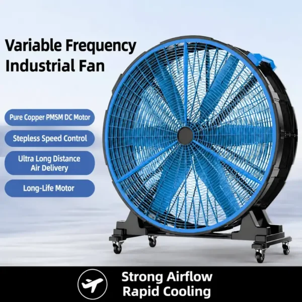 Mobile Hvls Industrial Fan, 900mm, 500W, 100-Speed, GIMEFAN - view 5