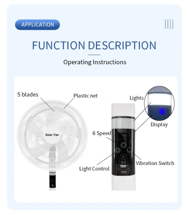 Model Solar Fan, 45W(0.06hp), Plastic - view 2