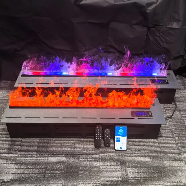 Modern Electric Fogging Fireplace, 3D, Steel - view 2