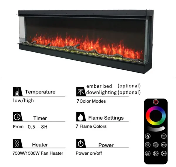 Modern High-end Electric Fireplace, RGB, 110~120V or 220~240V - view 5
