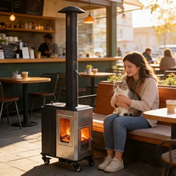 Modern Patio Heater, Stainless, Steel