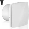 Mounted Bathroom Exhaust Fan, 150mm, 110V/60Hz, Plastic, Wall
