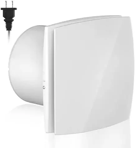 Mounted Bathroom Exhaust Fan, 150mm, 110V/60Hz, Plastic, Wall