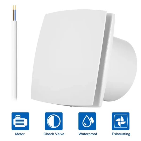 Mounted Bathroom Exhaust Fan, 150mm, 110V/60Hz, Plastic, Wall - view 2