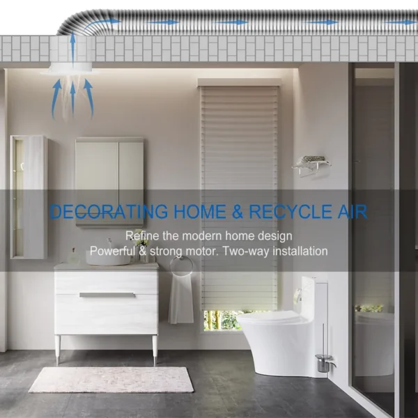 Mounted Bathroom Exhaust Fan, 150mm, 110V/60Hz, Plastic, Wall - view 3