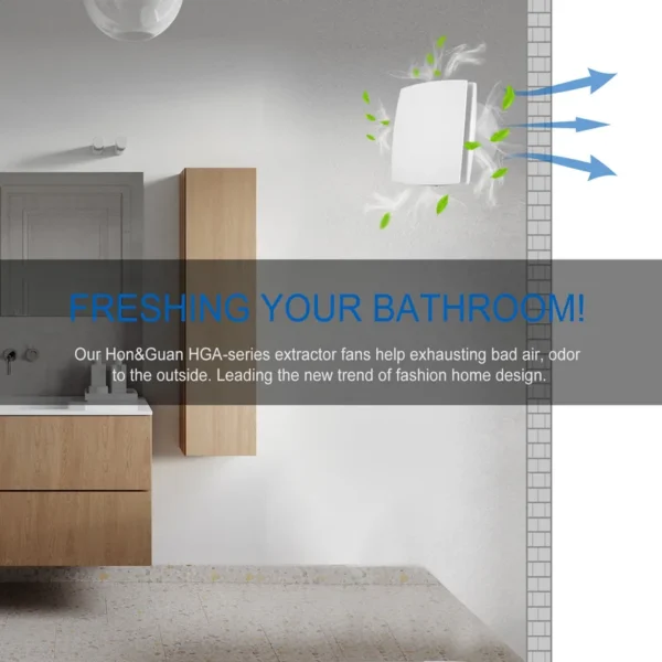 Mounted Bathroom Exhaust Fan, 150mm, 110V/60Hz, Plastic, Wall - view 4