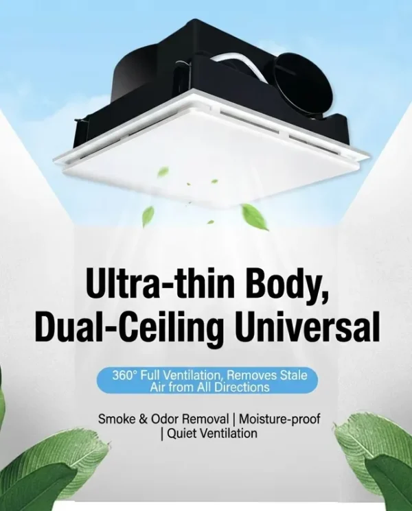 Mounted Bladeless Exhaust Fan, Ceiling, Plastic - view 4