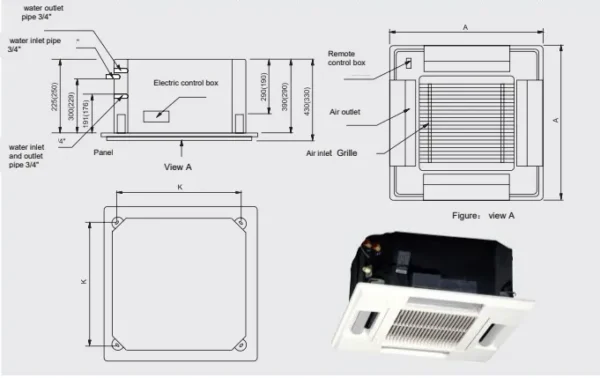 Mounted Cassette Air Conditioner, Ceiling, Brushless - view 2