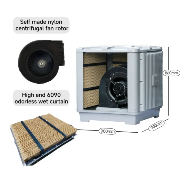 Mounted Industrial Swamp Cooler, Roof, Wall, Centrifugal - view 4