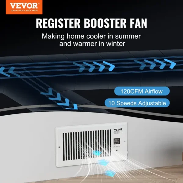 Mounted Register Booster Fan, Wall, 6x10, D0100X3ITAP - view 3
