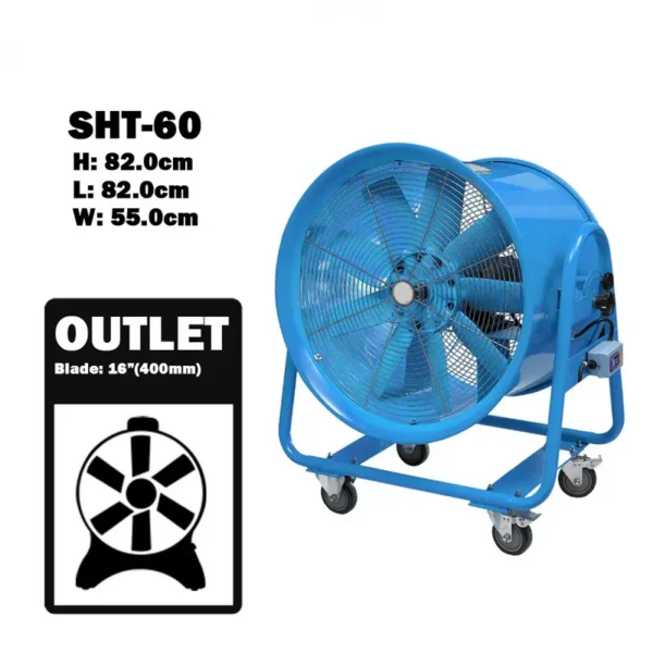 Movable Wheel Industrial Blower, ONEDRY, SHT-50, 500, Axial - view 4