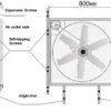 Negative Pressure Exhaust Fan, 600-800mm, Steel - view 6