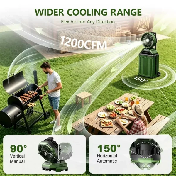 New Design 30000mAh Rolling Suitcase Mist Spray Fan Portable Outdoor Cooling Fan with 30L - view 3