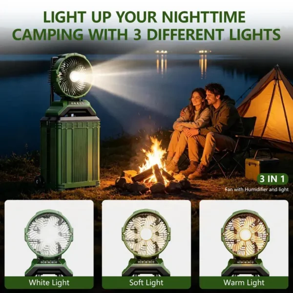 New Design 30000mAh Rolling Suitcase Mist Spray Fan Portable Outdoor Cooling Fan with 30L - view 6