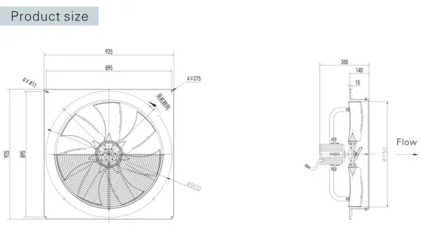 Noise Dehumidification Explosion-proof Fan, SANXIN, Axial - view 3