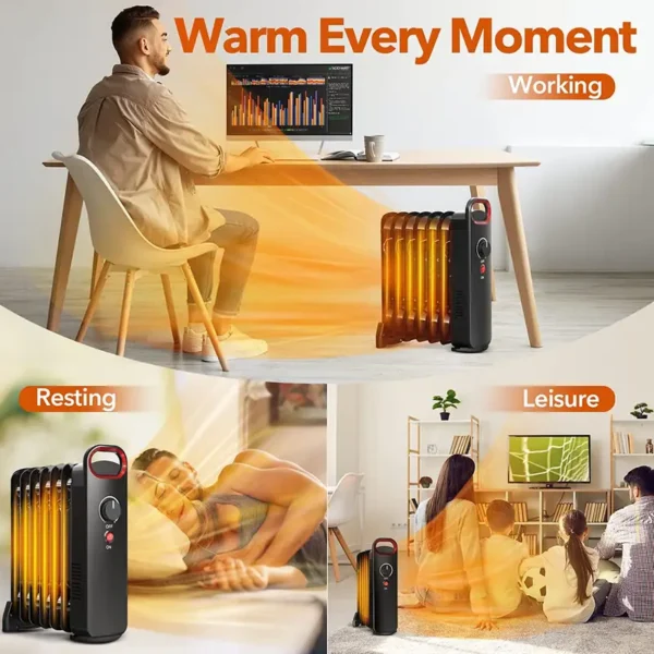 Oh-11 Oil Filled Radiator, Portable, 700 W, Metal - view 4