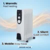 Oil Filled Radiator, 5-15, 1500 W, Metal
