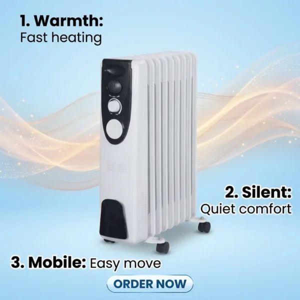 Oil Filled Radiator, 5-15, 1500 W, Metal