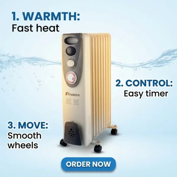 Oil Filled Radiator, 5-15, 1500 W, Metal - view 2