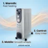 Oil Filled Radiator, 5-15, 1500 W, Metal - view 3