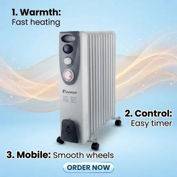 Oil Filled Radiator, 5-15, 1500 W, Metal - view 3