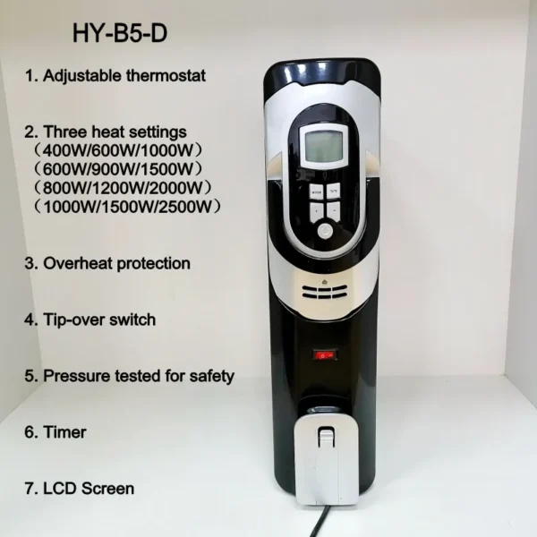 Oil Heater, LCD, Electric, HY-B5-D - view 2