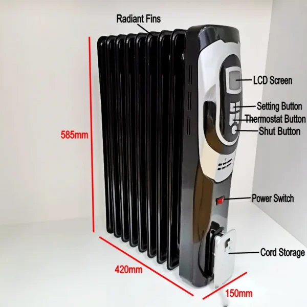 Oil Heater, LCD, Electric, HY-B5-D - view 4