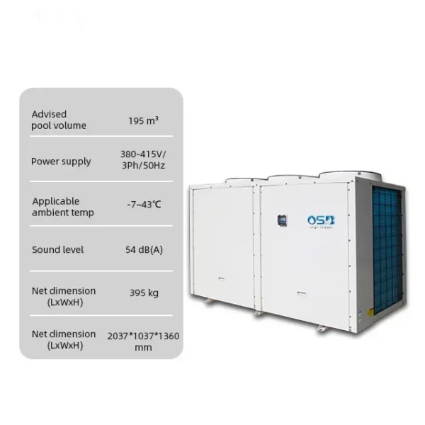 Outdoor Air Heat Pump, R410A/R32, 30/50KW, Inverter, Solar - view 2