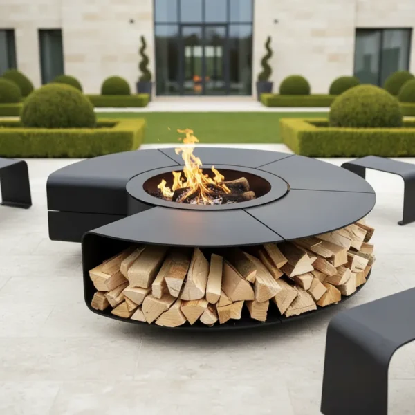 Outdoor Multifunctional Fireplace, BBQ, Steel Plate - view 2