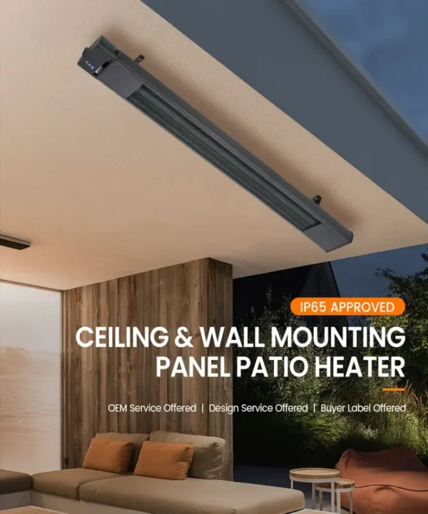 Outdoor Patio Infrared Heater, 1800W, 2400W, 3200W, Ceiling - view 4