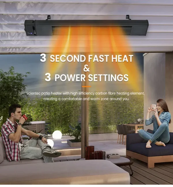 Outdoor Patio Infrared Heater, 1800W, 2400W, 3200W, Ceiling - view 6