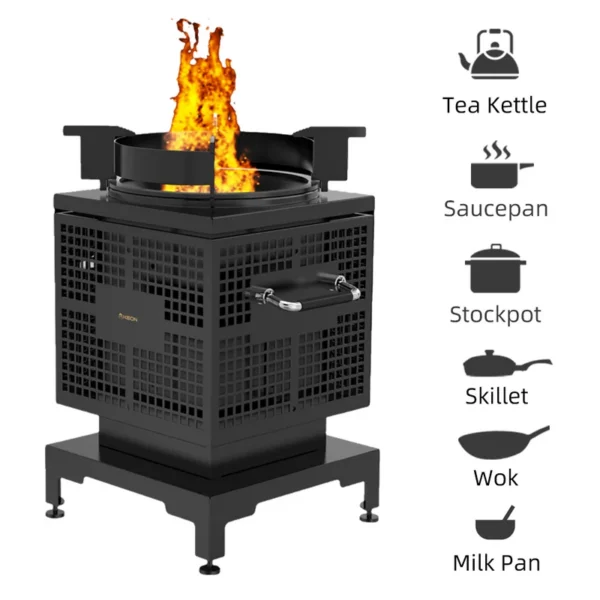 Outdoor Wood Pellet Stove, KEON, Portable, Stainless, Steel - view 2