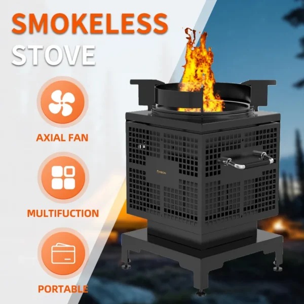 Outdoor Wood Pellet Stove, KEON, Portable, Stainless, Steel - view 3