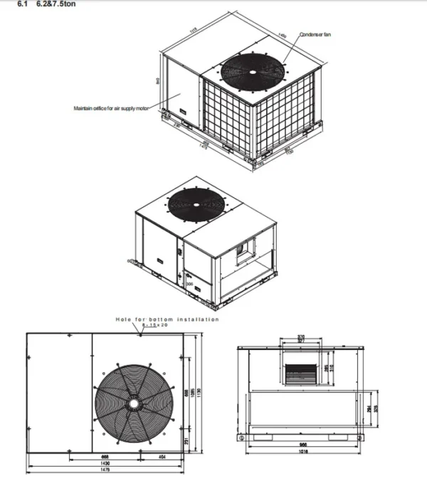 Packaged Unit, R-410A, 220-230V, 1.8-12.6KW - view 5