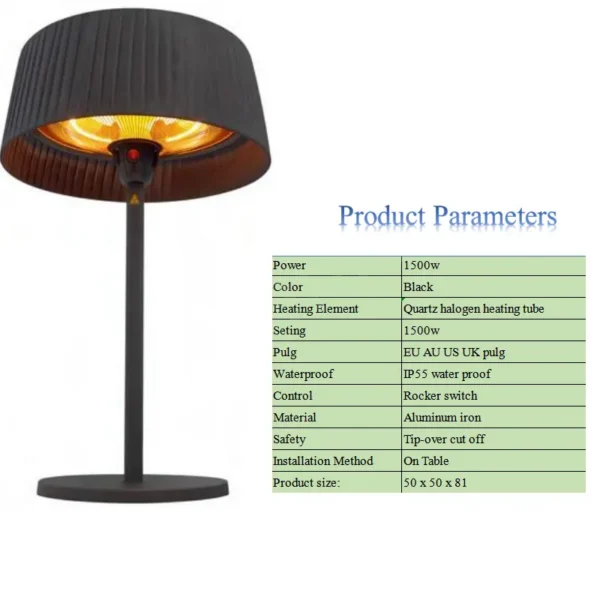 Patio Heater, 1500W, Waterproof - view 5
