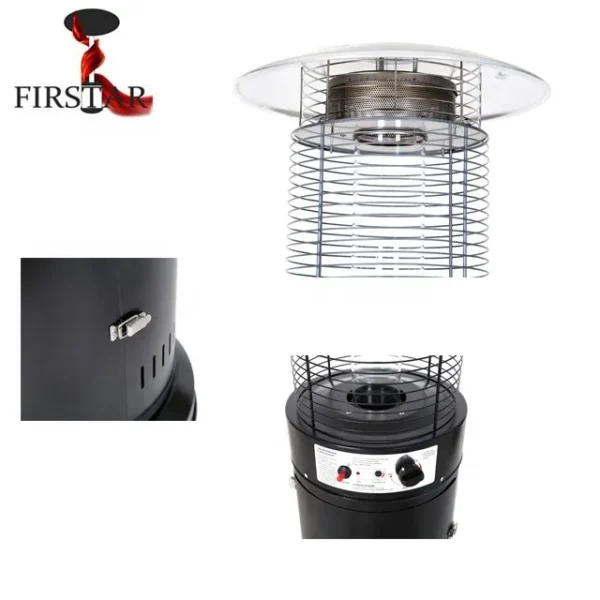 Patio Heater, 5000-13000W, Steel - view 3