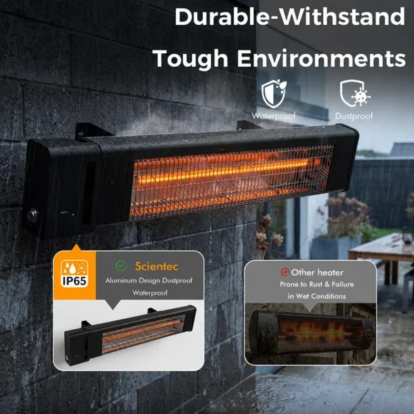Patio Heater, Aluminium, 220-240V, 1800W - view 2