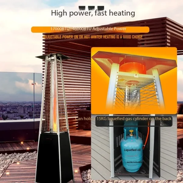 Patio Heater, Gas Powered, Metal - view 4