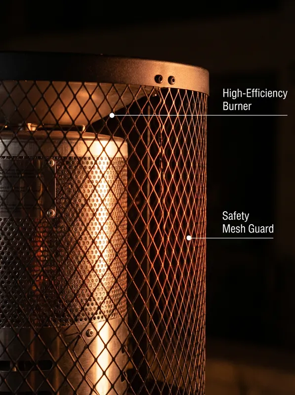 Patio Heater, Portable, Steel, 11kW - view 5
