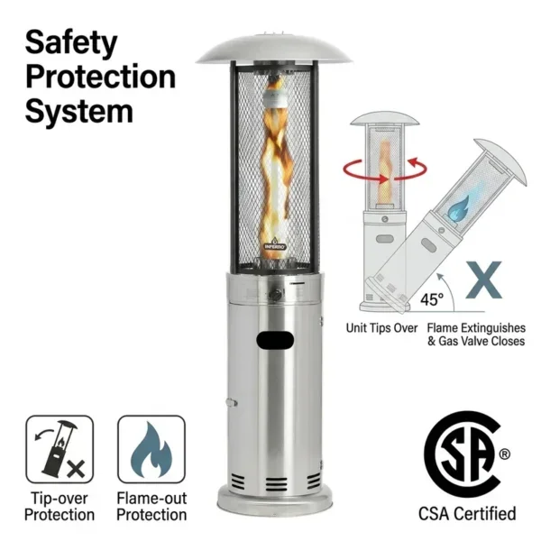 Patio Heater, Stainless, Steel - view 3