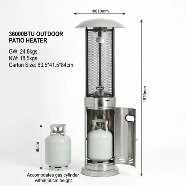Patio Heater, Stainless, Steel - view 6