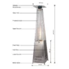 Patio Heater, Stainless, Steel, Portable - view 3
