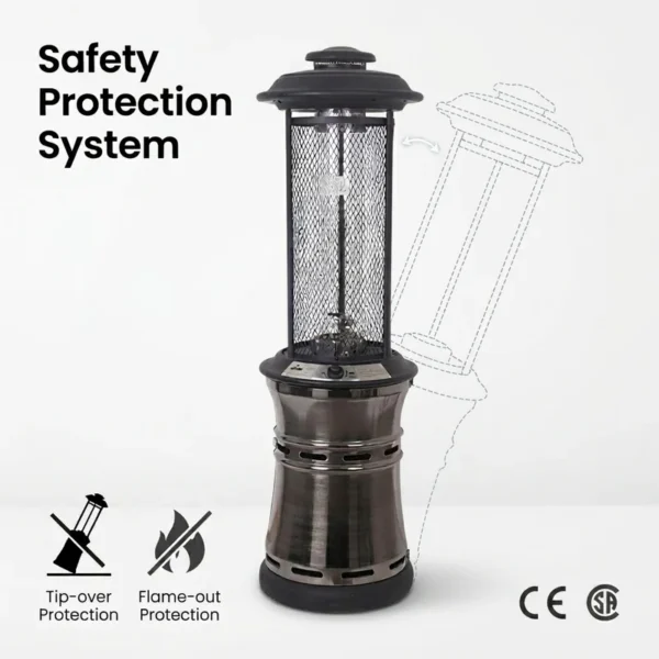 Patio Heater, Stainless, Steel, Portable - view 3
