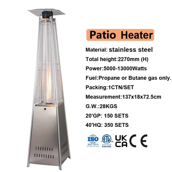 Patio Heater, Stainless, Steel, Portable - view 4
