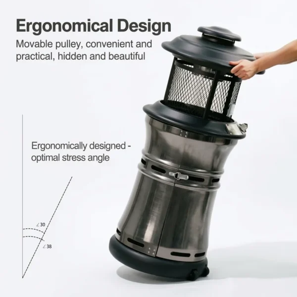 Patio Heater, Stainless, Steel, Portable - view 5